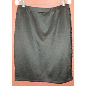 * OLSENBOYE Black Lace Sides Straight Skirt Ladies XL